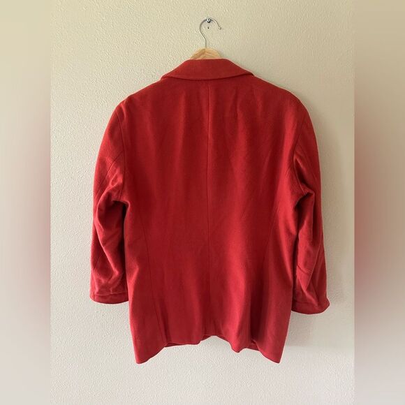 J Crew Vintage Wool Cashmere Blend Blazer Coat Jacket Red Orange Heavy Size 4 - Picture 5 of 5